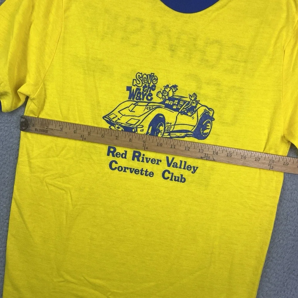 Vintage 1970s Red‎ River Valley Corvette Club Car T Shirt 